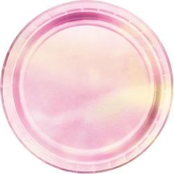 CREATIVE PARTY - 8 regenboogkleurige roze kartonnen borden - Decoratie > Borden